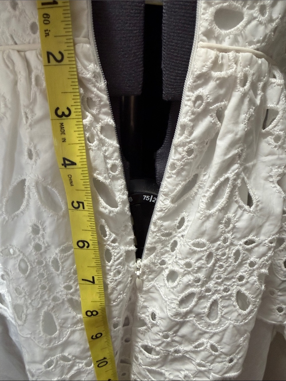 FARM Rio White Eyelet Lace Midi Dress with Spaghetti Straps - Picture 6 of 11